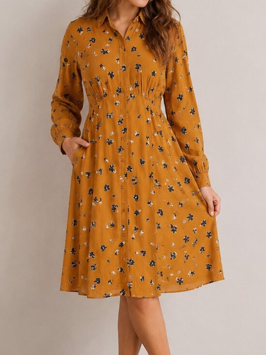 Uniqlo Dresses & Skirts - Uniqlo Floral Button Front Shirt Dress